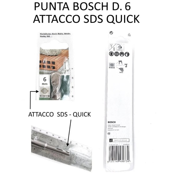 PUNTA BOSCH D.6 CON ATTACCO SDS QUICK -OFFERTA