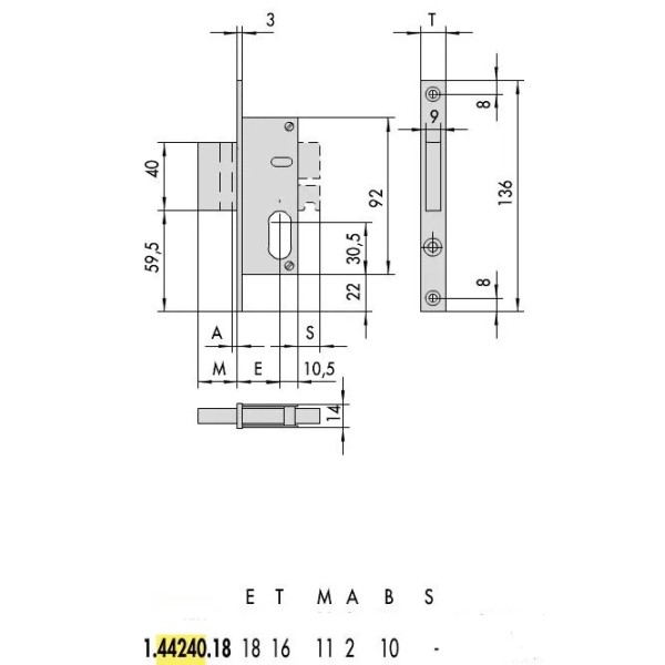 SERRATURA CISA 44240-18-0