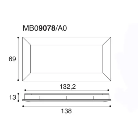 MANIGLIA 9078 A INCASSO MM.138X69 ARGENTO 7