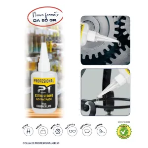 COLLA 21 CIANOACRILITO FLACONE DA 50 GR. OFFERTA
