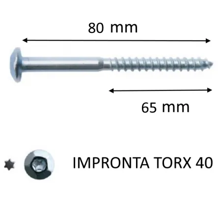 VITE RAPID TESTA SFACCETTATA TORX 7X80 ANTISVITAMENTO