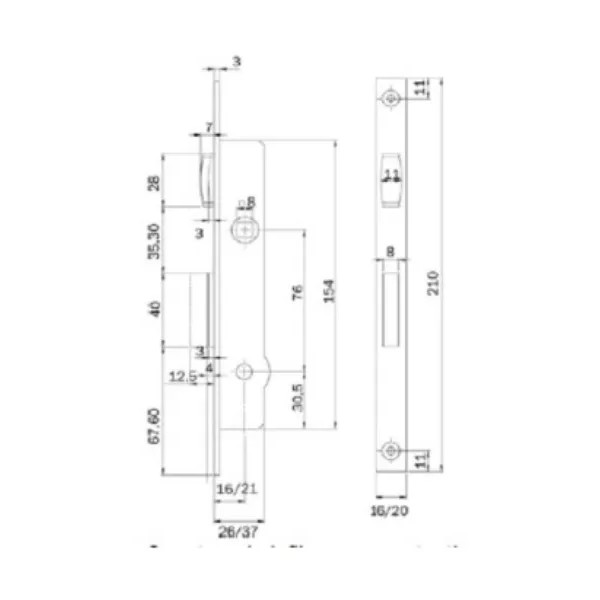 SERRATURA FIAM 901.11.16 (901 K)