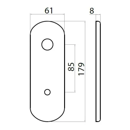 PLACCA GPB CON FORO D.10 X CILINDRO C-POMOLO INT.85 CROMO LUCIDO