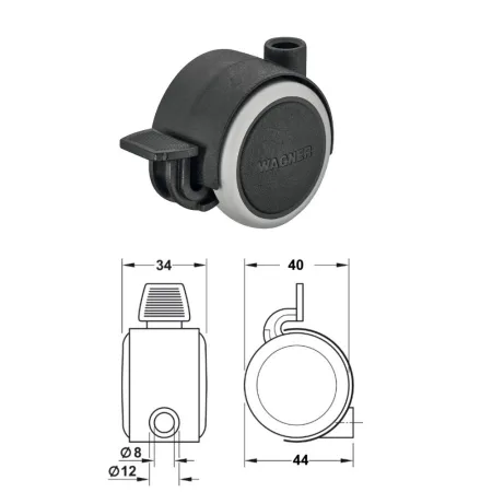 BIRUOTA HAFELE 611.74.601 D.40 FRENATA PORTATA 35 KG SENZA PERNO O PIASTRA DI FISSAGGIO BIRUOTA HAFELE 611.74.601 D.40 FRENATA PORTATA 35 KG SENZA PERNO O PIASTRA DI FISSAGGIO