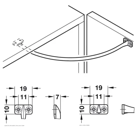 LIMITATURA DI APERTURA HAFELE IN PLASTICA 200 MM