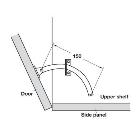 LIMITATURA DI APERTURA HAFELE IN METALLO 150 mm SINISTRO