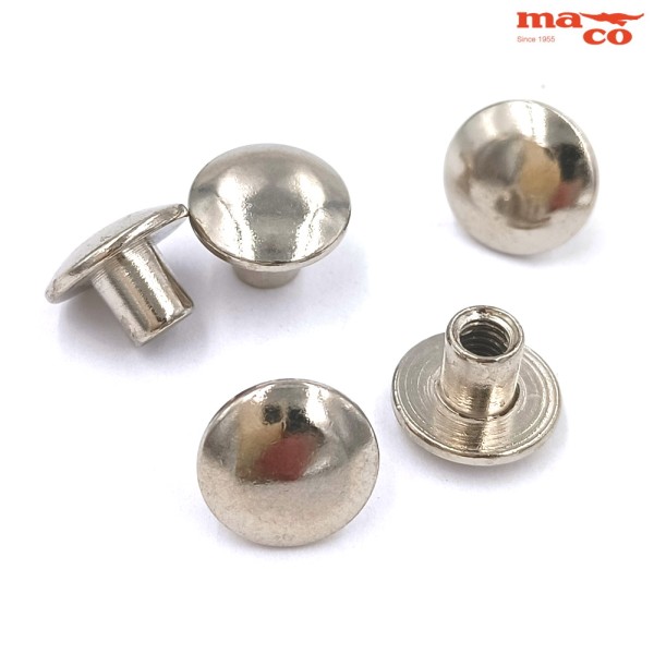 NOTTOLINO CON TESTA DIAM.12 MM CON FILETTO 4 MA IN OTTONE NICHELATO