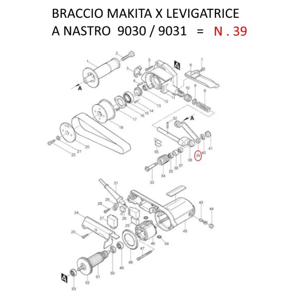 BRACCIO MAKITA X LEVIGATRICE NASTRO 9030 / 9031