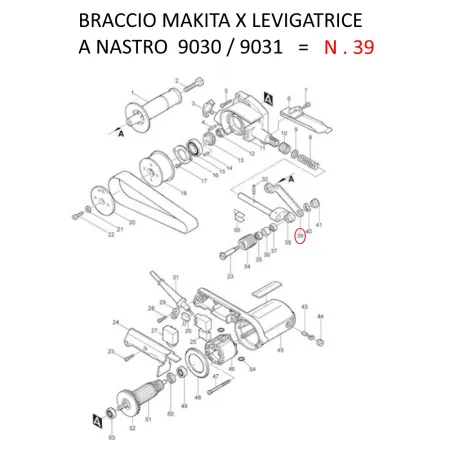 BRACCIO MAKITA X LEVIGATRICE NASTRO 9030 / 9031