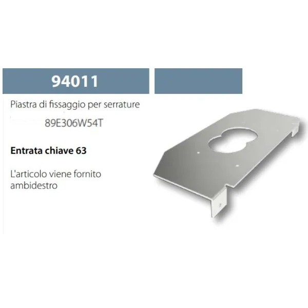 PIASTRA DI FISSAGGIO PER SERRATURA RICAMBIO ESETY 89E306W54T ENTRATA 63