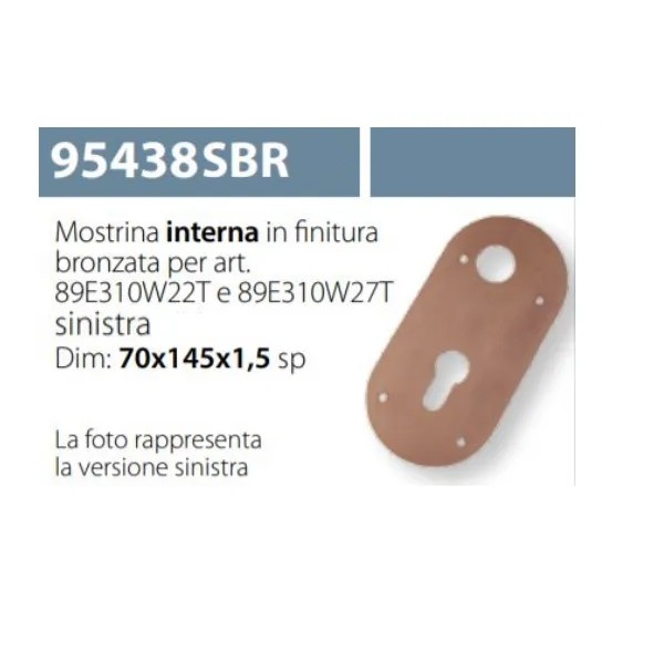 MOSTRINA INTERNA PER SERRATURA ESETY 89E310W22T BRONZO 95438 MANO SX