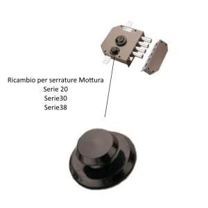 POMOLO RICAMBIO PER SERRATURE DA APPLICARE MOTTURA SERIE 20-30-38  IN PLASTICA NERA 9840002