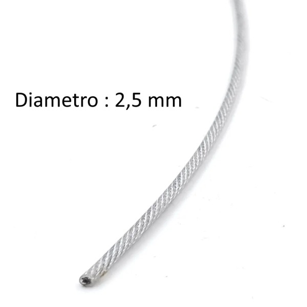 CAVO ACCIAIO PLASTIFICICATO D.2,5 mm