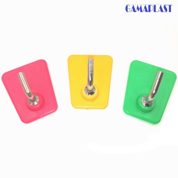 GANCIO ADESIVO IN PLASTICA COLORI ASSORTITI