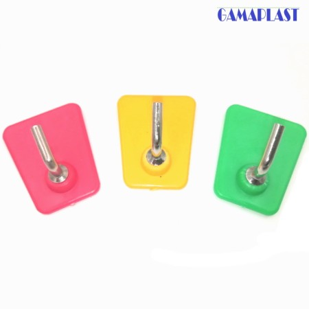 GANCIO ADESIVO IN PLASTICA COLORI ASSORTITI