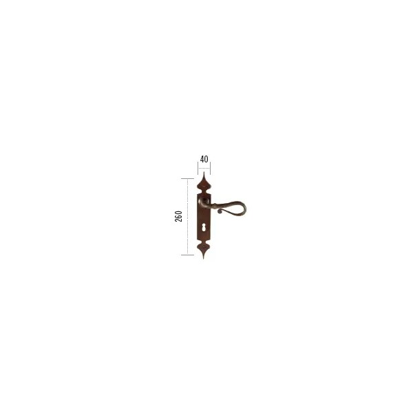 MANIGLIA IN FERRO FORGIATO PLACCA 8X70