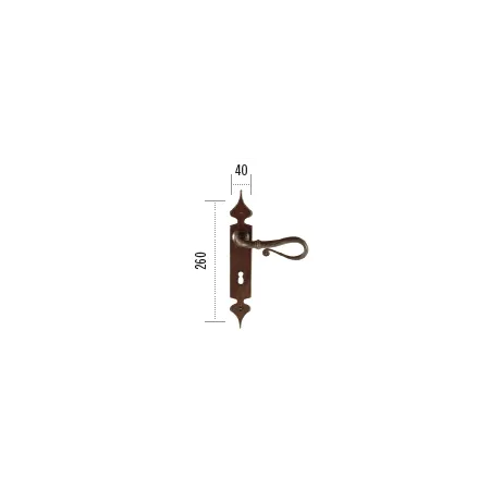 MANIGLIA IN FERRO FORGIATO PLACCA 8X70