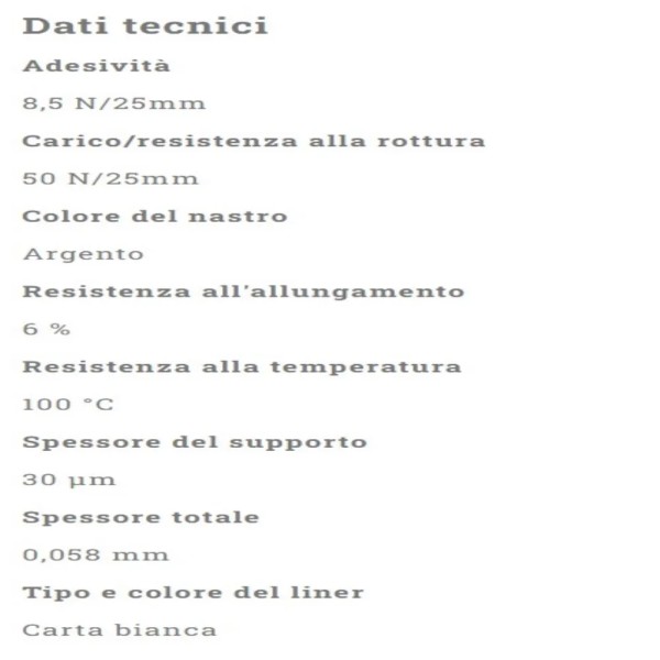 NASTRO ALLUMINIO ADESIVO ALTE TEMPERATURE MM 50 X 50 MT