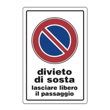CARTELLO " DIVIETO DI SOSTA " IN PVC CM 30 X 20