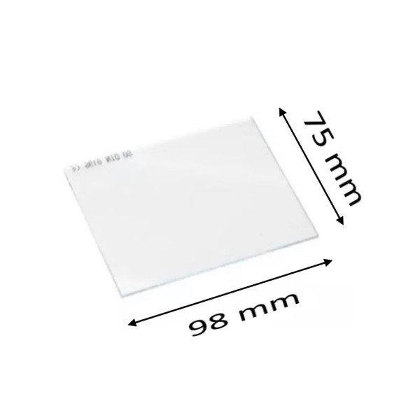 VETRO TRASPARENTE 75 X 98 MM PER MASCHERA SALDATORE