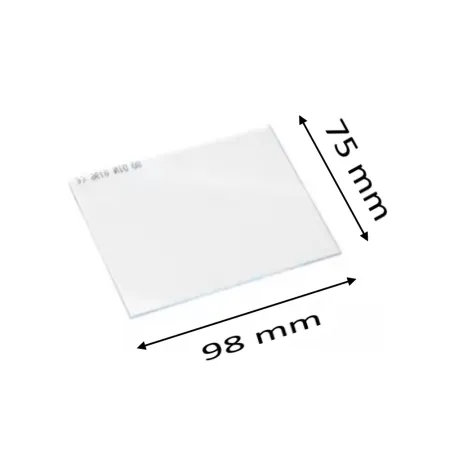 VETRO TRASPARENTE 75 X 98 MM PER MASCHERA SALDATORE
