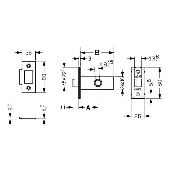 SERRATURA YALE INF. 518  MM 50 (SOLO 1/2 SCATTO