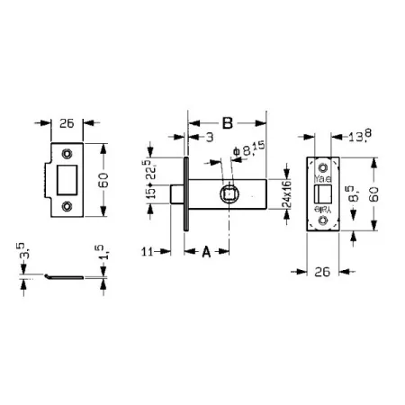 SERRATURA YALE INF. 518  MM 50 (SOLO 1/2 SCATTO