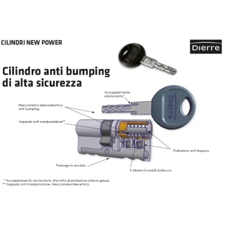 CILINDRO DIERRE NEWPOWER 30+30 C/CODOLO 5CH -PROMO-