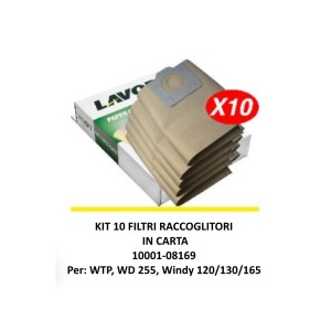FILTRI IN CARTA LAVOR 10001-08169 PER WINDY130PF/ WINDY 165PF ( CONF.10 PEZZI )