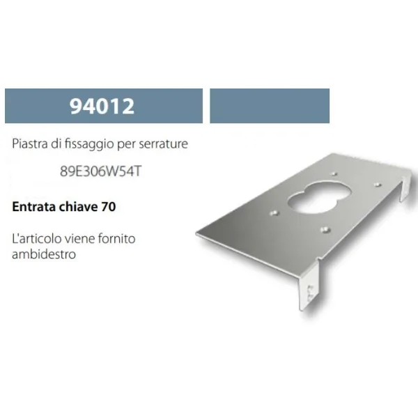 PIASTRA DI FISSAGGIO PER SERRATURA RICAMBIO ESETY 89E306W54T ENTRATA 70