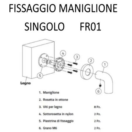FISSAGGIO OLIVARI PER MANIGLIONE SINGOLO