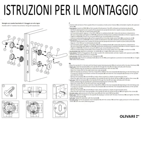 MANIGLIA OLIVARI GOLIA ROSETTA E BOCCHETTA OVALE YALE CROMO LUCIDO