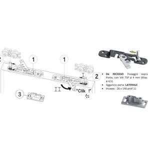 STAFFE SOSPENSIONE DA INCASSO 25012 PER KIT SLIDING PUMA