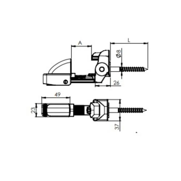 FERMAPERSIANA AUTOMATICO NYLON REGOLABILE MM.40-62 TORBEL