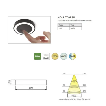 LAMPADA SOTTOPENSILE HOLL TOUCH DIMMER D-M -PROMO- LAMPADA SOTTOPENSILE HOLL TOUCH DIMMER D-M -PROMO-