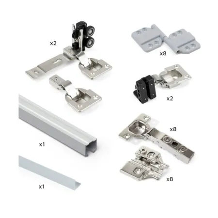 KIT 2 ANTE SCORREVOLI PIEGHEVOLI CON GUIDA INFERIORE