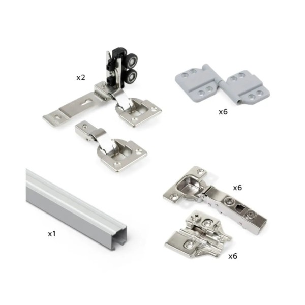 KIT 2 ANTE SCORREVOLI PIEGHEVOLI SENZA GUIDA INFERIORE