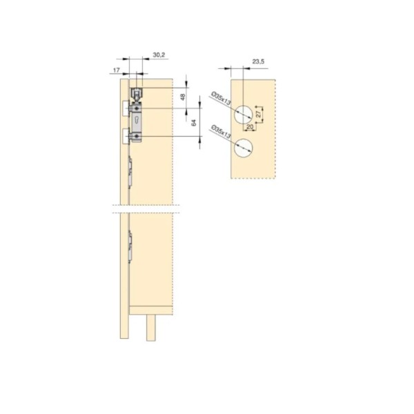 KIT 2 ANTE SCORREVOLI PIEGHEVOLI SENZA GUIDA INFERIORE