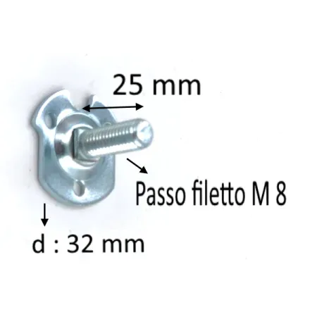 PIASTRINA TONDA CON FILETTO 8MAX25 mm