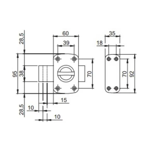 SERRATURA ISEO 460500 APPLICATA "VERROU"