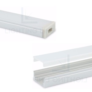PROFILO PER LED RETTANGOLARE IN ALLUMINIO CON COPERTURA OPACA BARRA 3,0 MT
