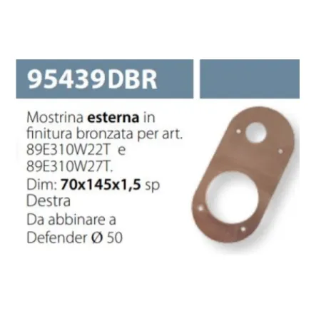 MOSTRINA ESTERNA PER SERRATURA ESETY 89E310W22T BRONZO 95439 DX