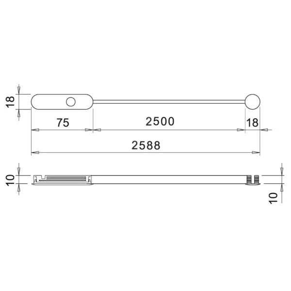 LED FLESSIBILE IN SILICONE 2500MM LUCE NATURALE CON INTERRUTTORE TOUCH ARGENTO -PROMO-