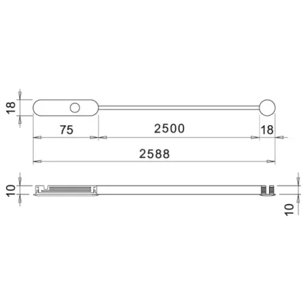 LED FLESSIBILE IN SILICONE 2500MM LUCE NATURALE CON INTERRUTTORE TOUCH ARGENTO -PROMO-