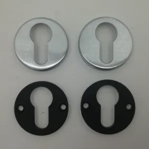 COPPIA BOCCHETTE YALE REGUITTI CROMO SATINATO