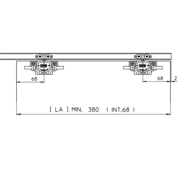 KIT SCORREVOLE SLIDING mod.COLIBRI' con CLIP RAPIDA per LEGNO