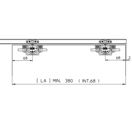KIT SCORREVOLE SLIDING mod.COLIBRI' con CLIP RAPIDA per LEGNO