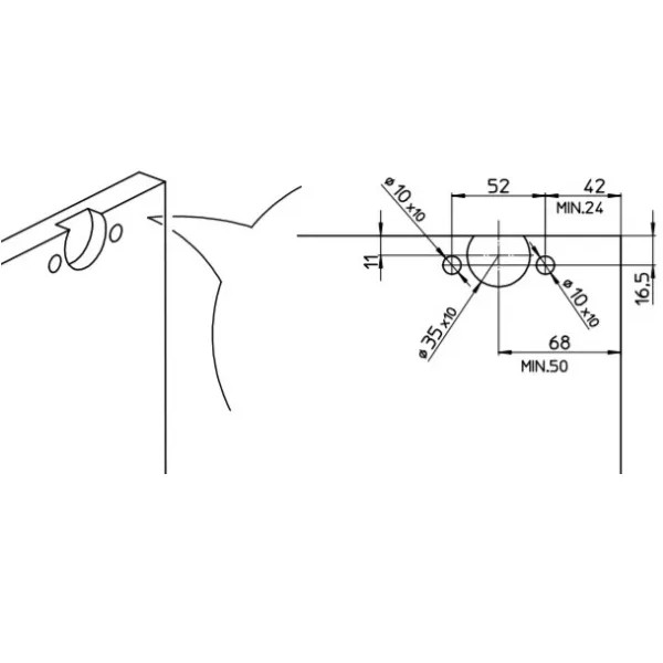 KIT SCORREVOLE SLIDING mod.COLIBRI' con CLIP RAPIDA per LEGNO