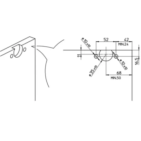 KIT SCORREVOLE SLIDING mod.COLIBRI' con CLIP RAPIDA per LEGNO