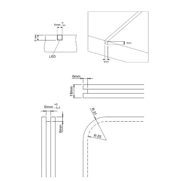 LED FLESSIBILE FRONTALMENTE DOMUS LINE FLEXYLED AT6 LUCE CALDA 2700K 24 VOLT